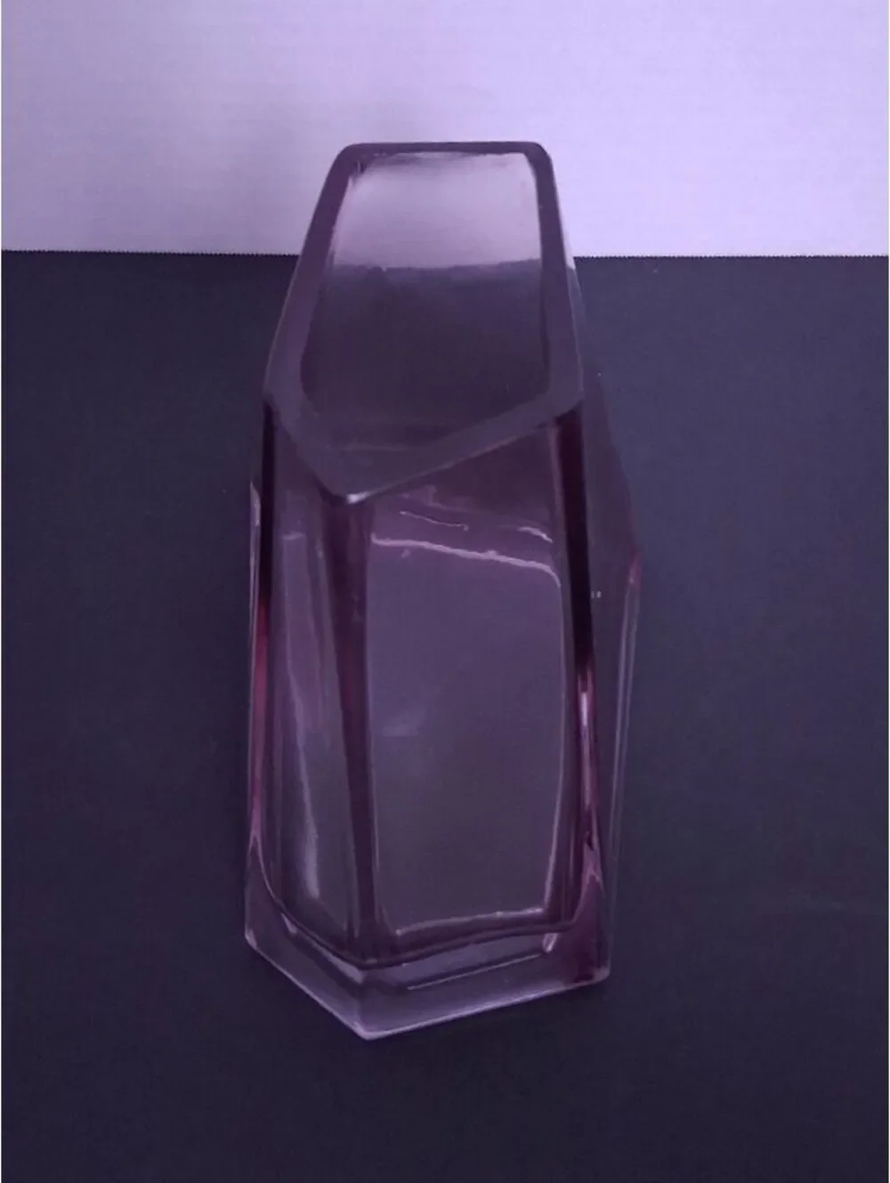 Contemporary Purple Geometric Glass Vase - Minimalist Home Decor